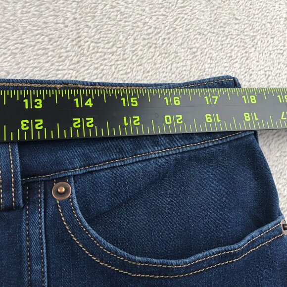 Duluth Trading Co Womens Jeans Size 16 Short Stretch Dark Wash Denim Blue Casual - Picture 7 of 13